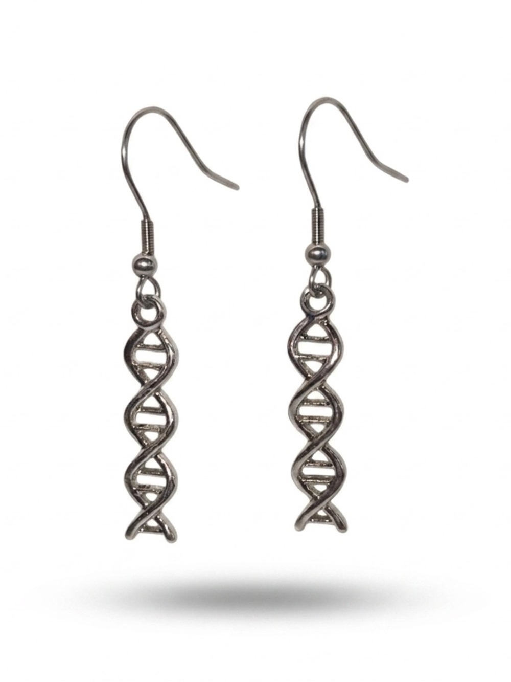 Silver DNA Helix Earrings